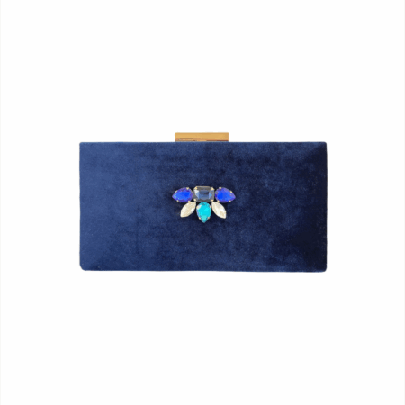 VERDA-MAVİ KADİFE CLUTCH