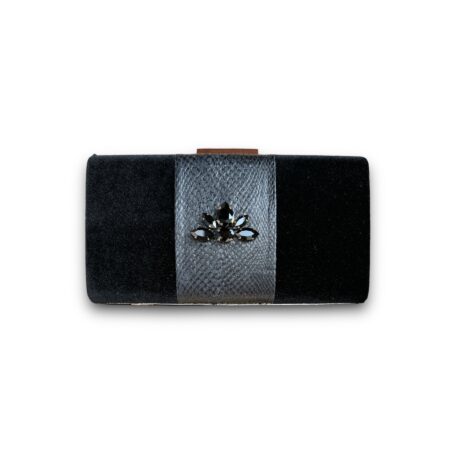 CARMEN SİYAH  KADİFE EL ÇANTASI